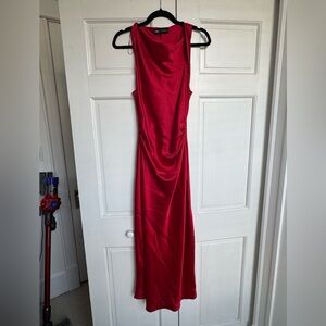 Zara Satin Red Maxi Dress